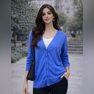 Talbots Women's Vibrant Blue Cardigan